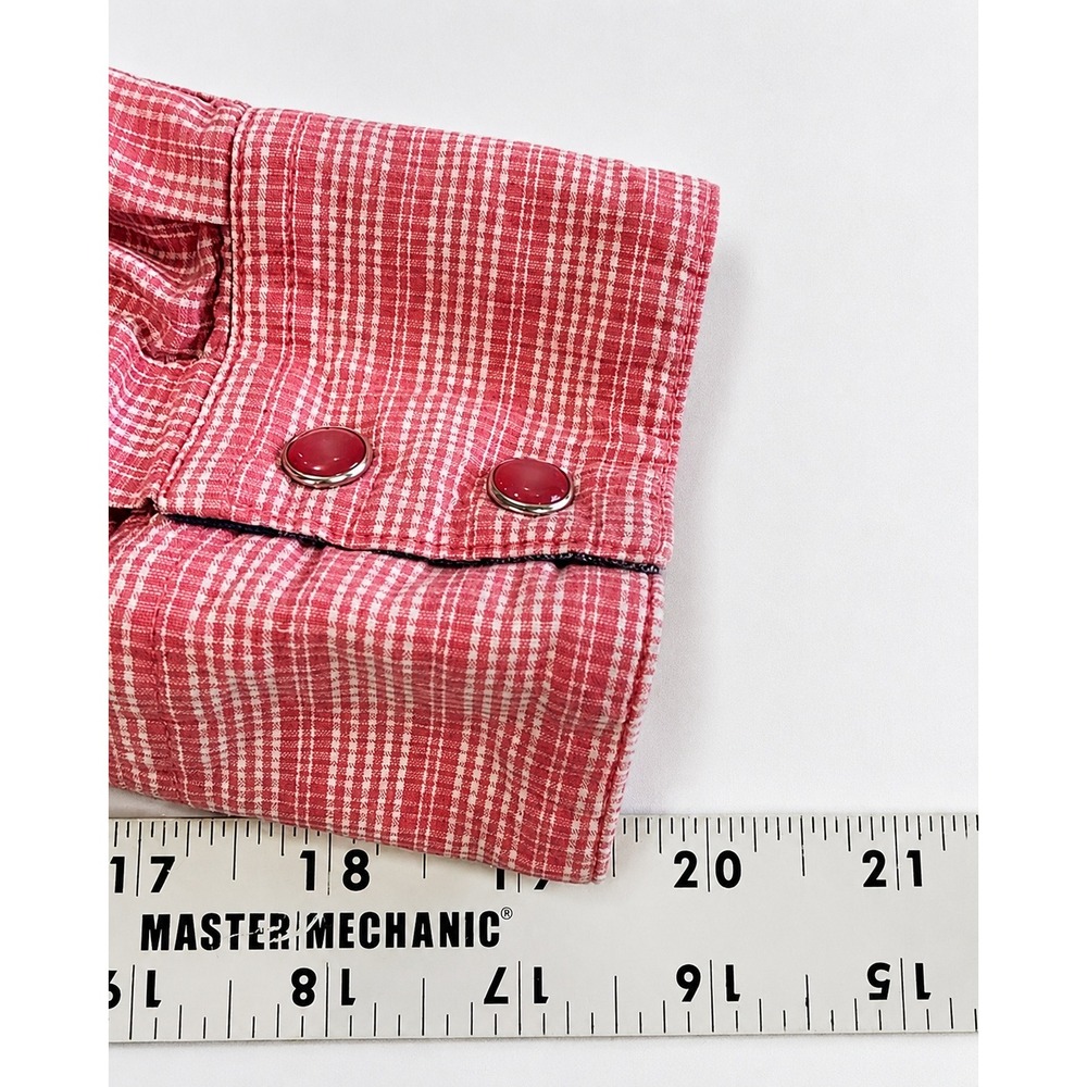 Rockies Western Shirt Women XXL Pink Good Gingham Snap Front Plaid RT31341031 - Picture 13 of 14